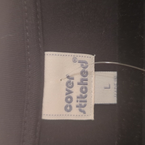 Cover Stitched - Black Blouse Top with shiny studs on arms. size Large NWT - Picture 2 of 9